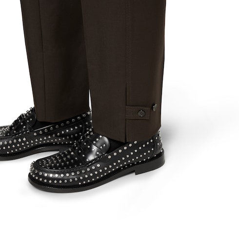 Pantalon en gabardine de laine avec logo