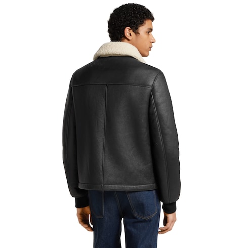 Shearling jacket with nappa finishing