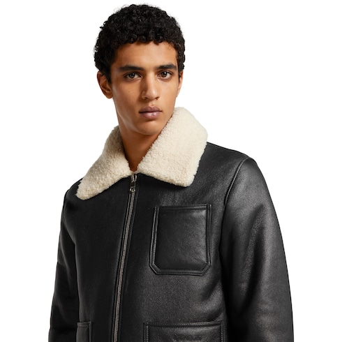 Shearling jacket with nappa finishing