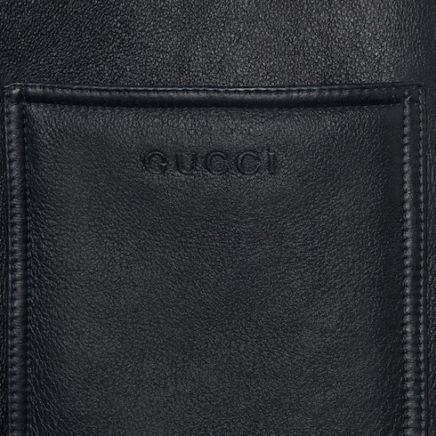 Giacca in shearling con finitura in nappa