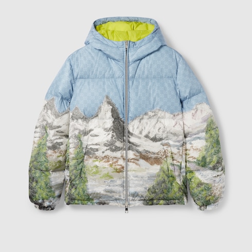 Printed nylon zip jacket