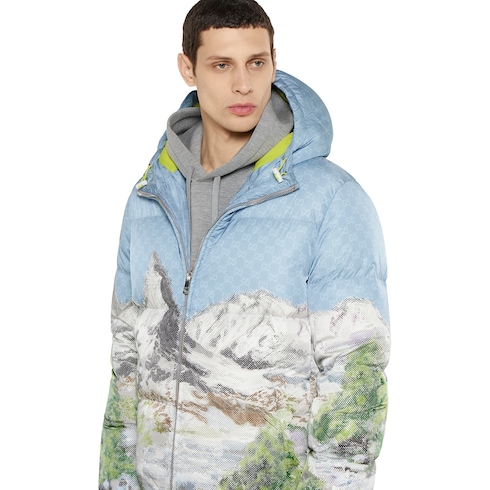 Veste zippée en nylon à imprimé