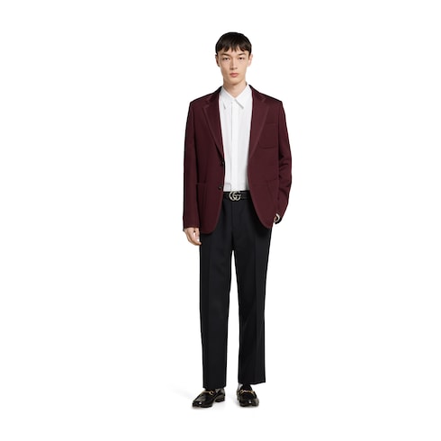 Pantalon en laine avec liseré