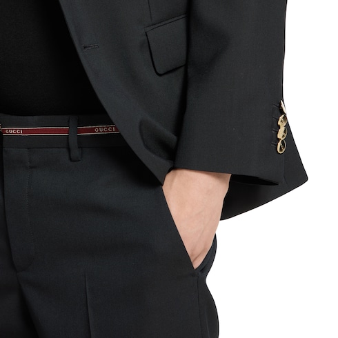 Wool pant with selvedge detail 