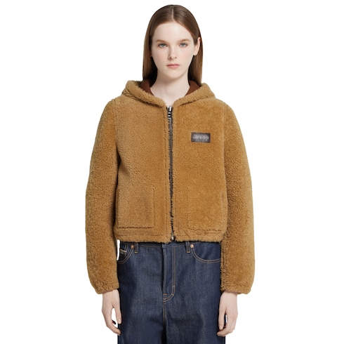 Bomber reversibile in shearling