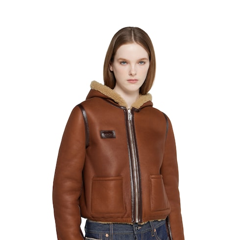 Bomber reversibile in shearling