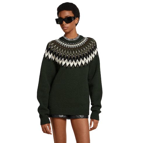 Pull en jacquard de laine norvégien