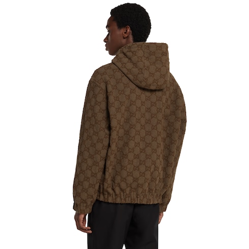 Giacca con cerniera in bouclé GG