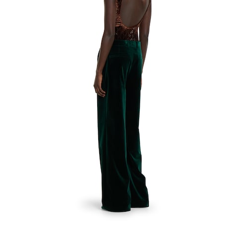 Soft stretch cotton velvet trousers