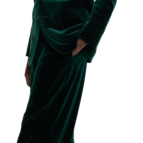 Soft stretch cotton velvet trousers