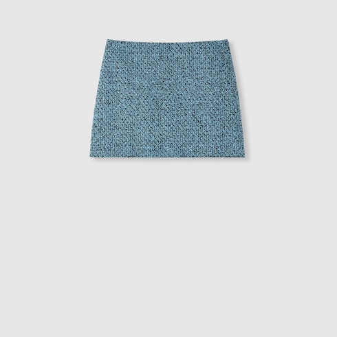 Wool cotton bouclé mini skirt