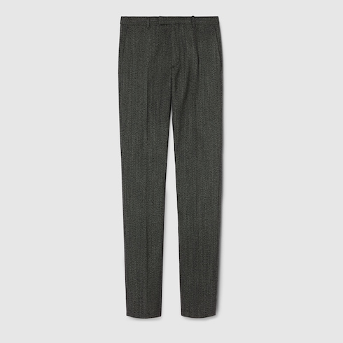 Wool mouliné trousers