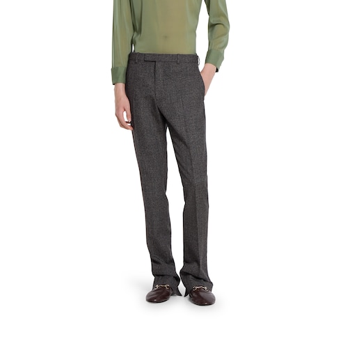 Wool mouliné trousers