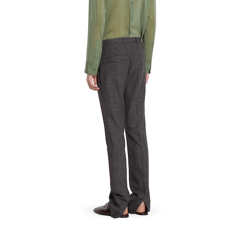 Wool mouliné trousers