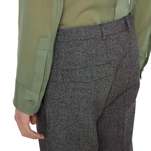 Wool mouliné trousers