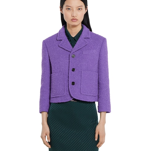 Chaqueta de rizo de algodón y lana