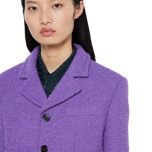 Veste en coton et laine bouclés