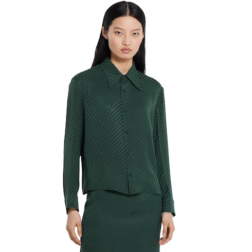 Camisa de jacquard de seda con GG entrelazada