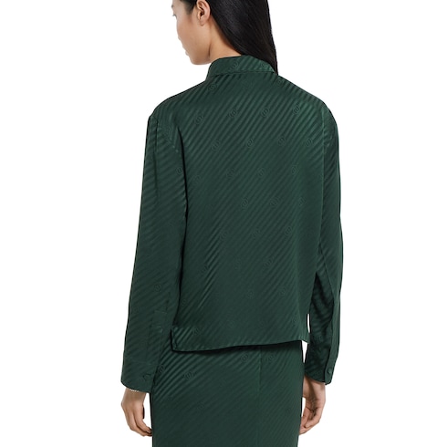 Camisa de jacquard de seda con GG entrelazada