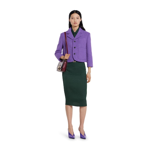 Falda jacquard de seda con GG entrelazada