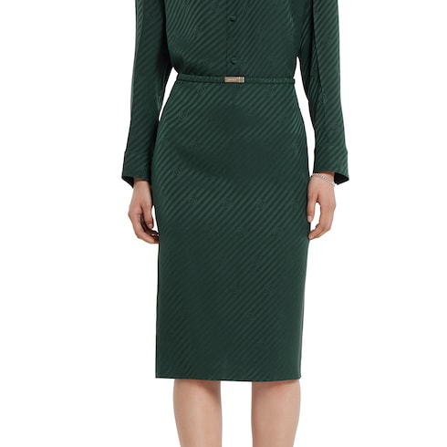 Falda jacquard de seda con GG entrelazada
