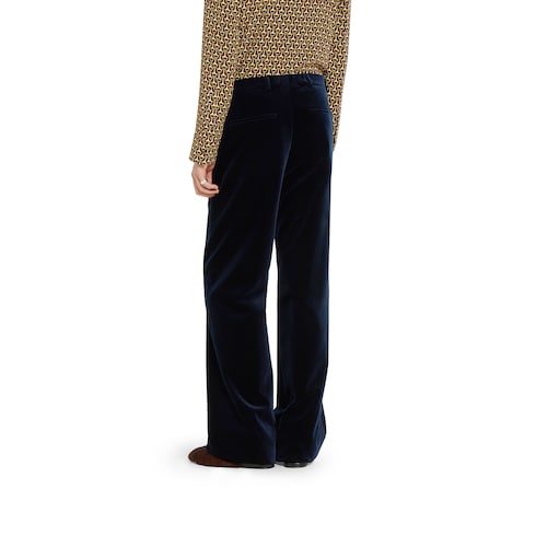 Stretch cotton velvet trousers