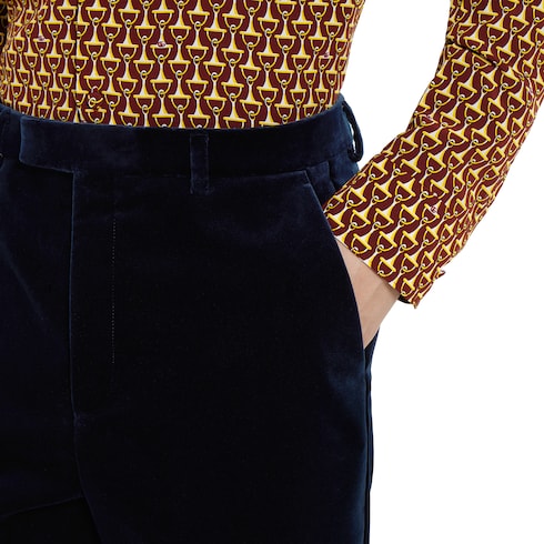 Stretch cotton velvet trousers
