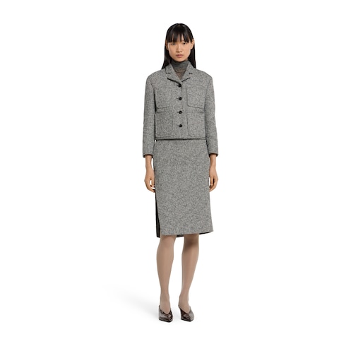 Veste en laine et coton double moulinés