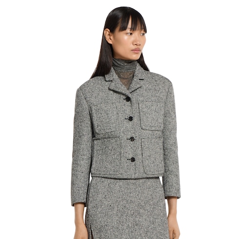 Veste en laine et coton double moulinés