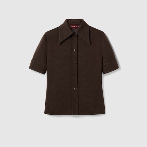 Camisa de punto de algodón y lana
