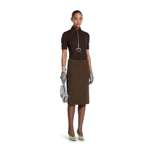 Bluse aus Woll-Baumwoll-Jersey
