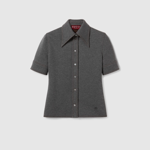 Camisa de punto de algodón y lana