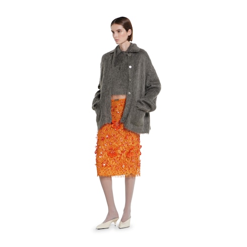 Top in mohair spazzolato extra fine