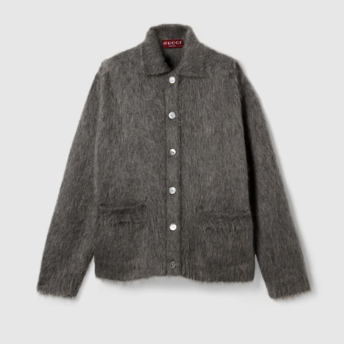 Brushed extra fine mohair cardigan