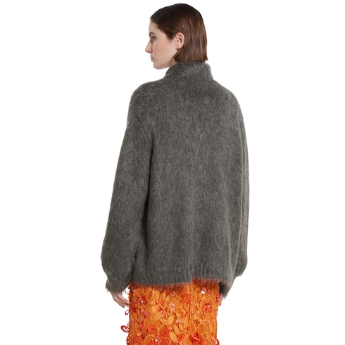 Brushed extra fine mohair cardigan