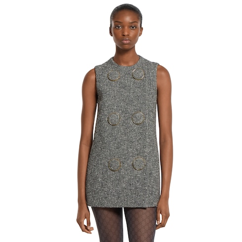 Seeded wool dress