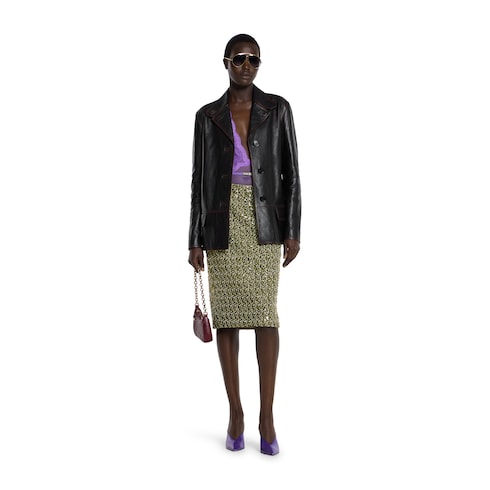  Veste en cuir doux effet vieilli