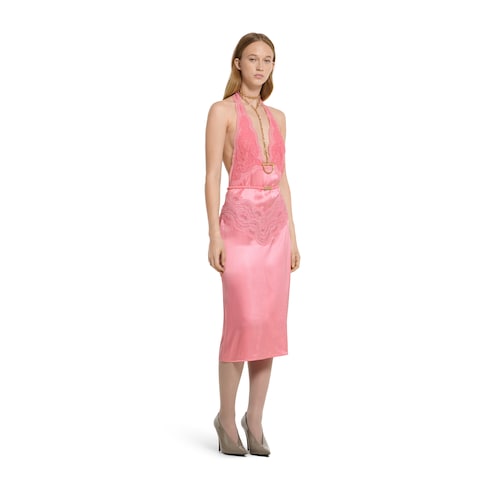 Vestido de satén y seda