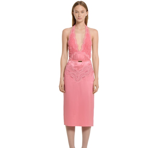 Vestido de satén y seda