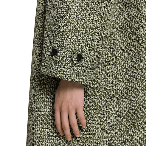 Bonded poplin coat with bouclé print