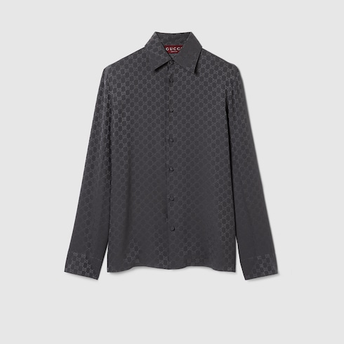 Camicia in seta GG jacquard