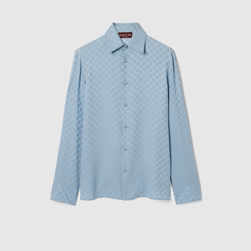 Camicia in seta GG jacquard