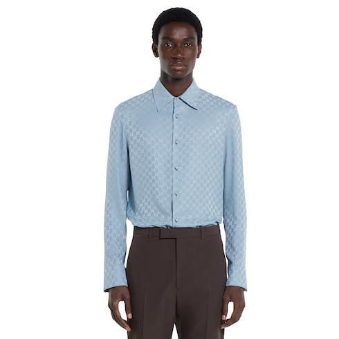Camicia in seta GG jacquard
