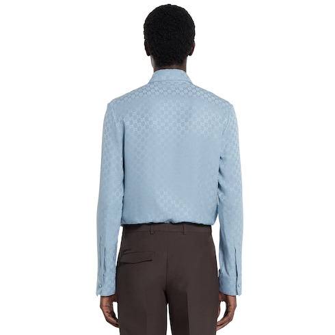 Camicia in seta GG jacquard