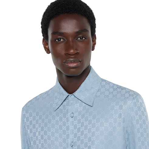 Camicia in seta GG jacquard