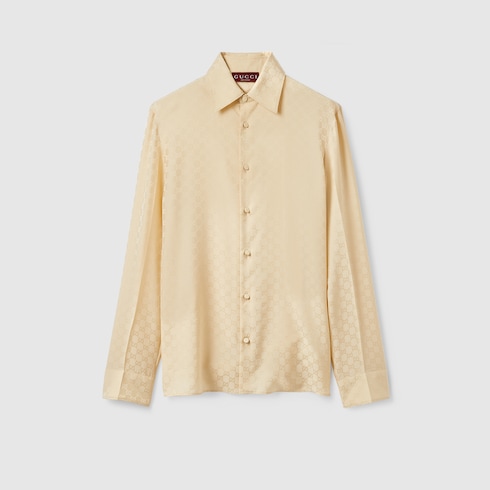 Camicia in seta GG jacquard