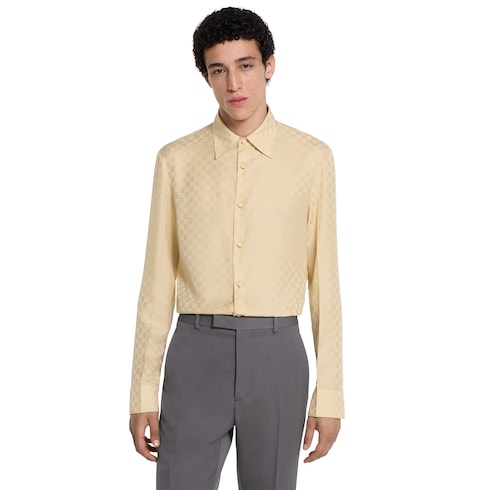 Camisa de jacquard de seda con GG