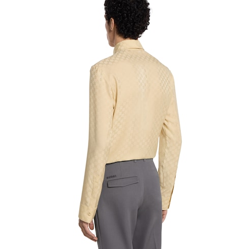 Camisa de jacquard de seda con GG
