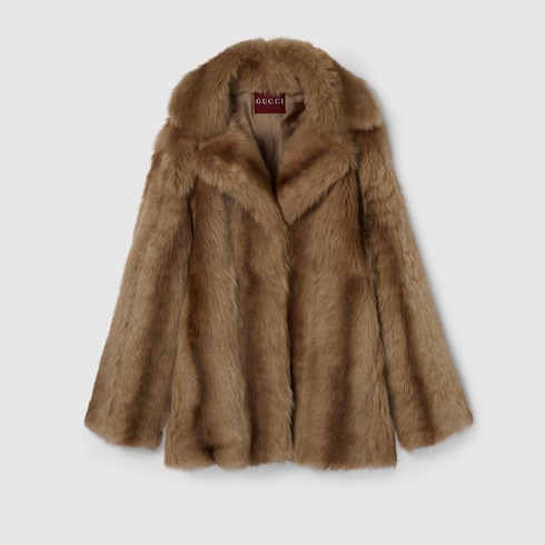 Caban en shearling doux à effet dégradé