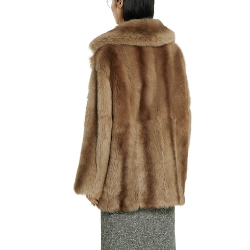 Degradé soft shearling peacoat